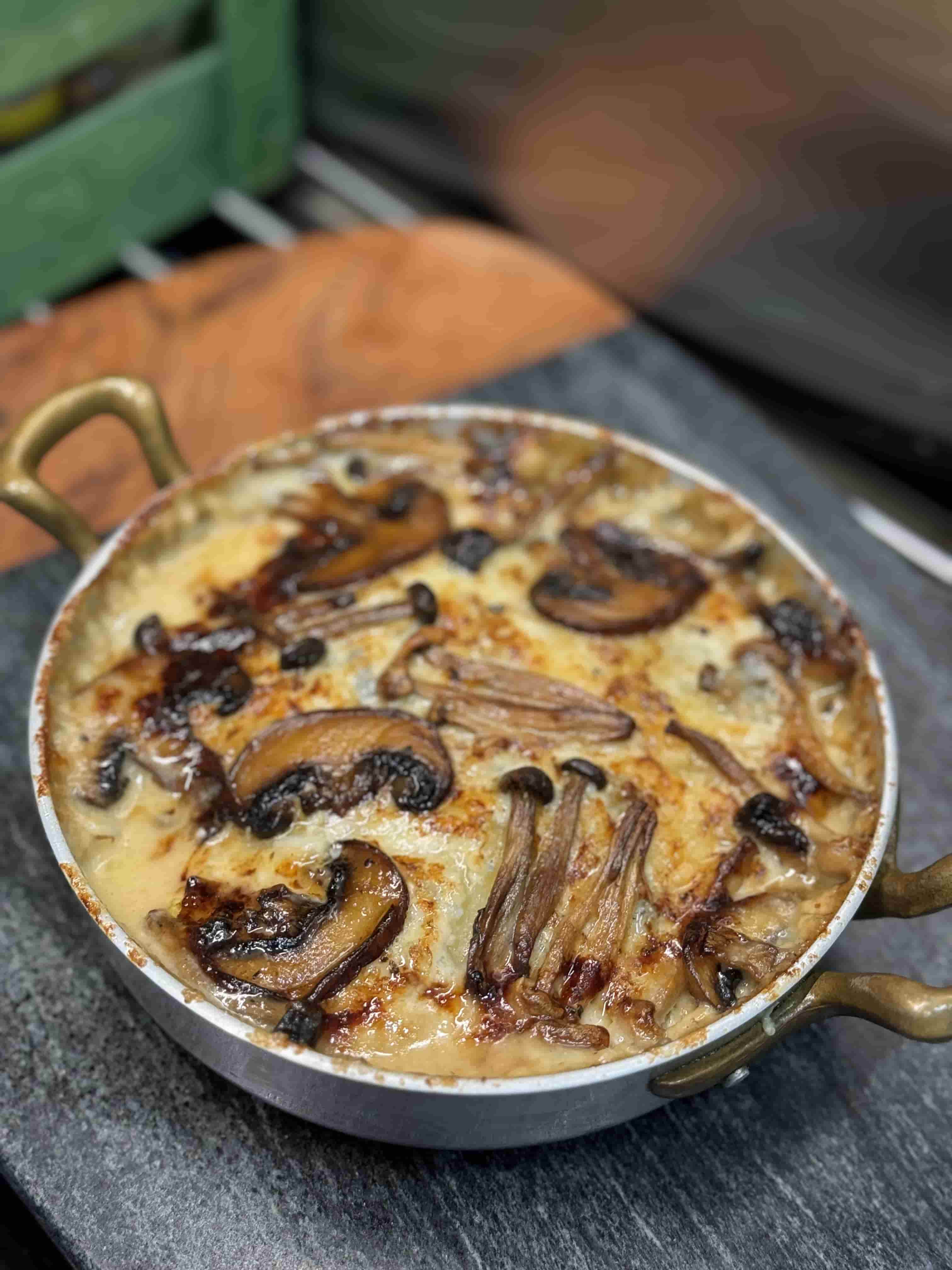 Potato and Mushroom Gratin with Gorgonzola
