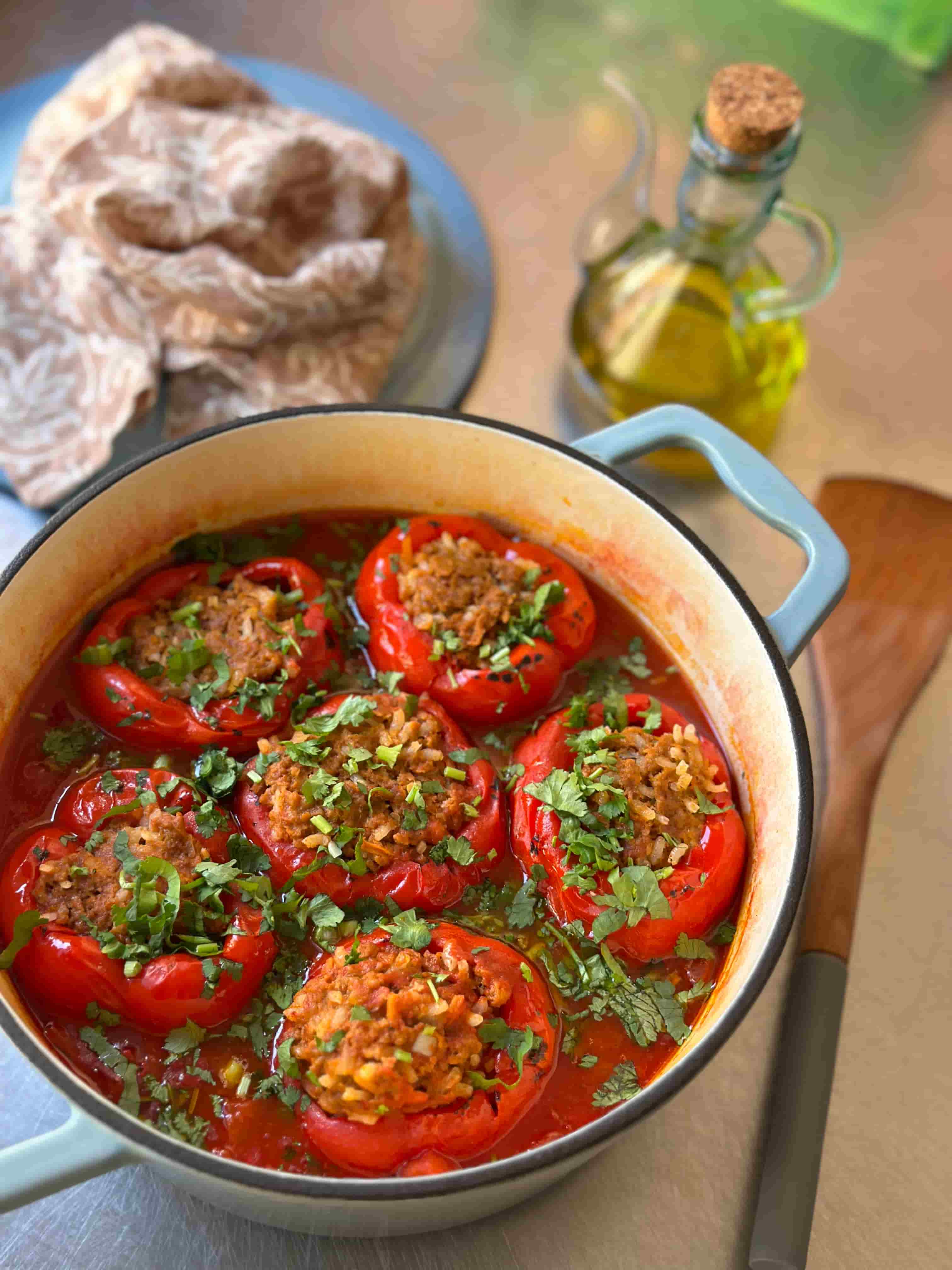 Old Fashion Stuffed red Peppers