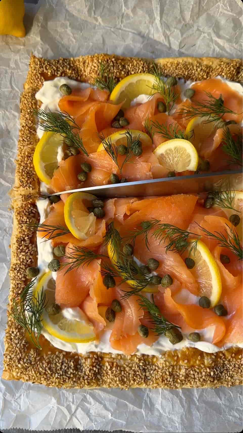 Easy Smoked Salmon PUFF PASTRY TART