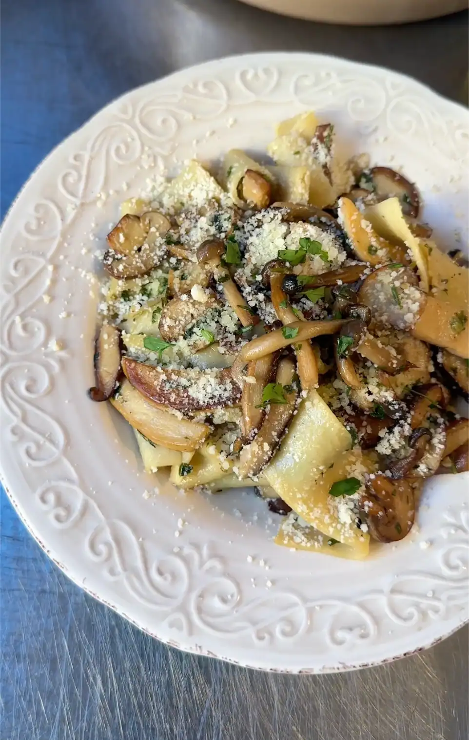 Pappardelle with Mixed Mushrooms, Thyme & White Wine