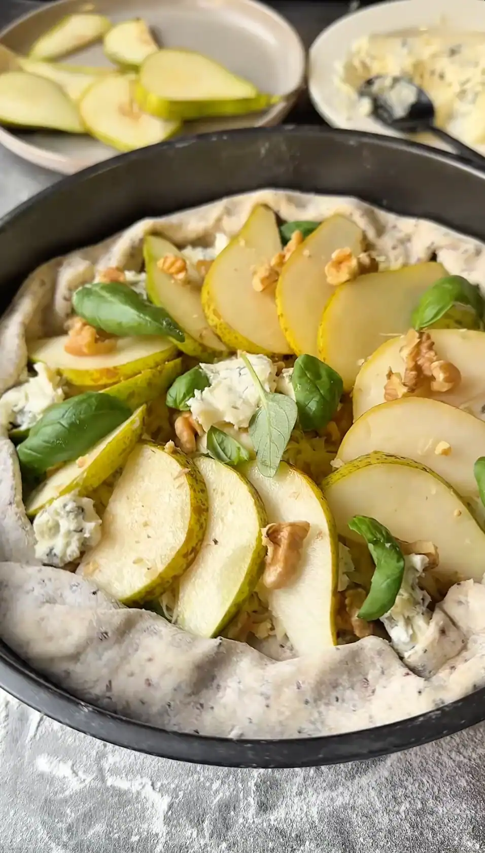 Gorgonzola, Pear, and Walnut Tart