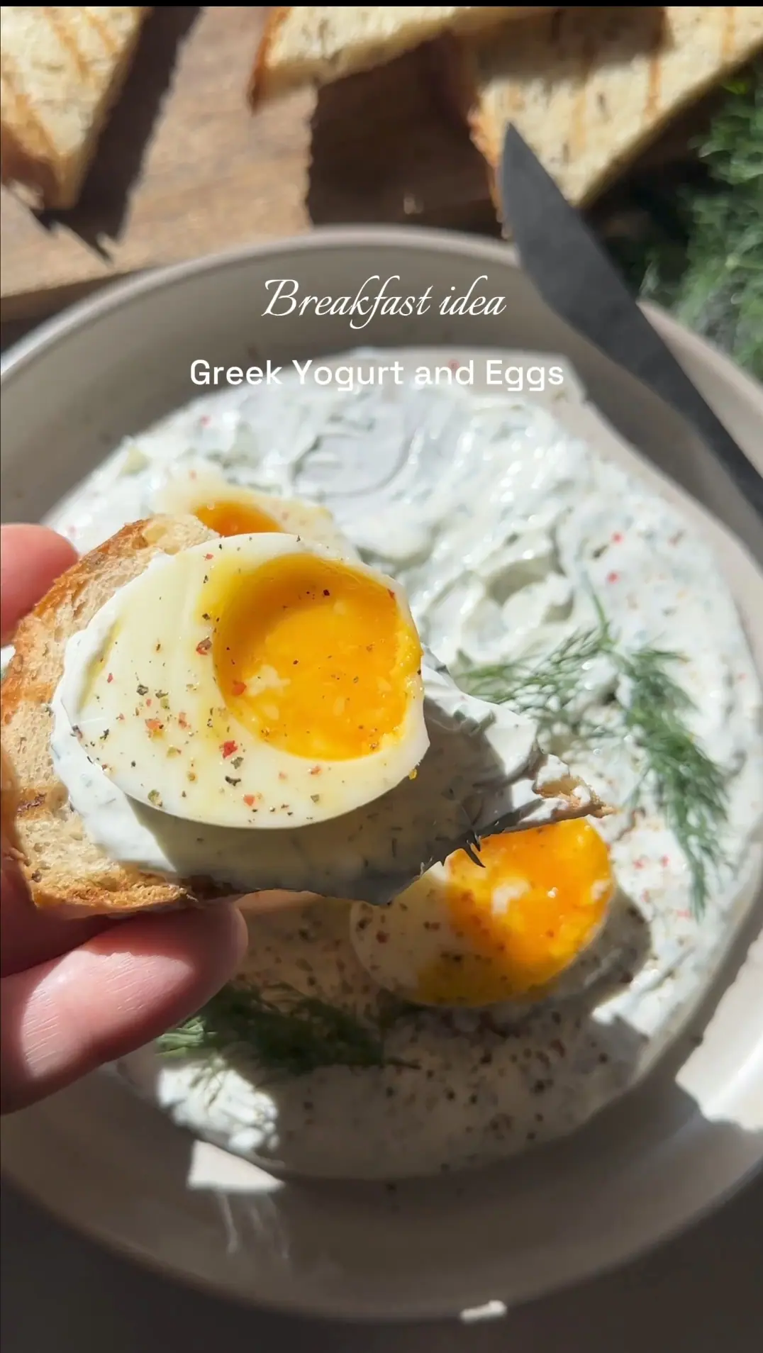 Breakfast Idea, Greek Yogurt and Eggs