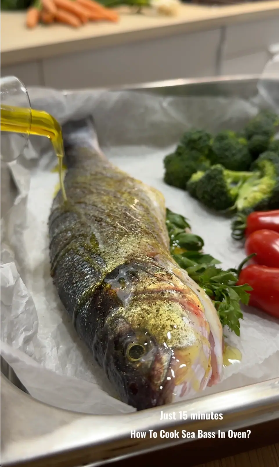 Oven Baked sea bass