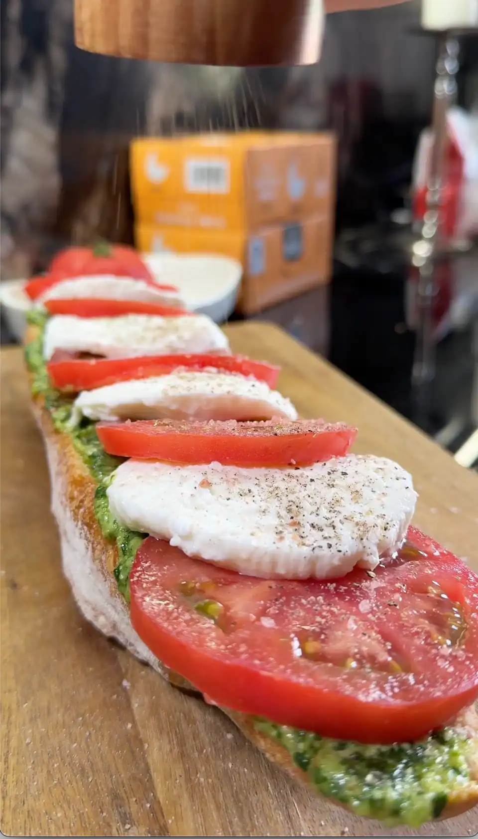 Fresh Pesto Caprese Baguette
