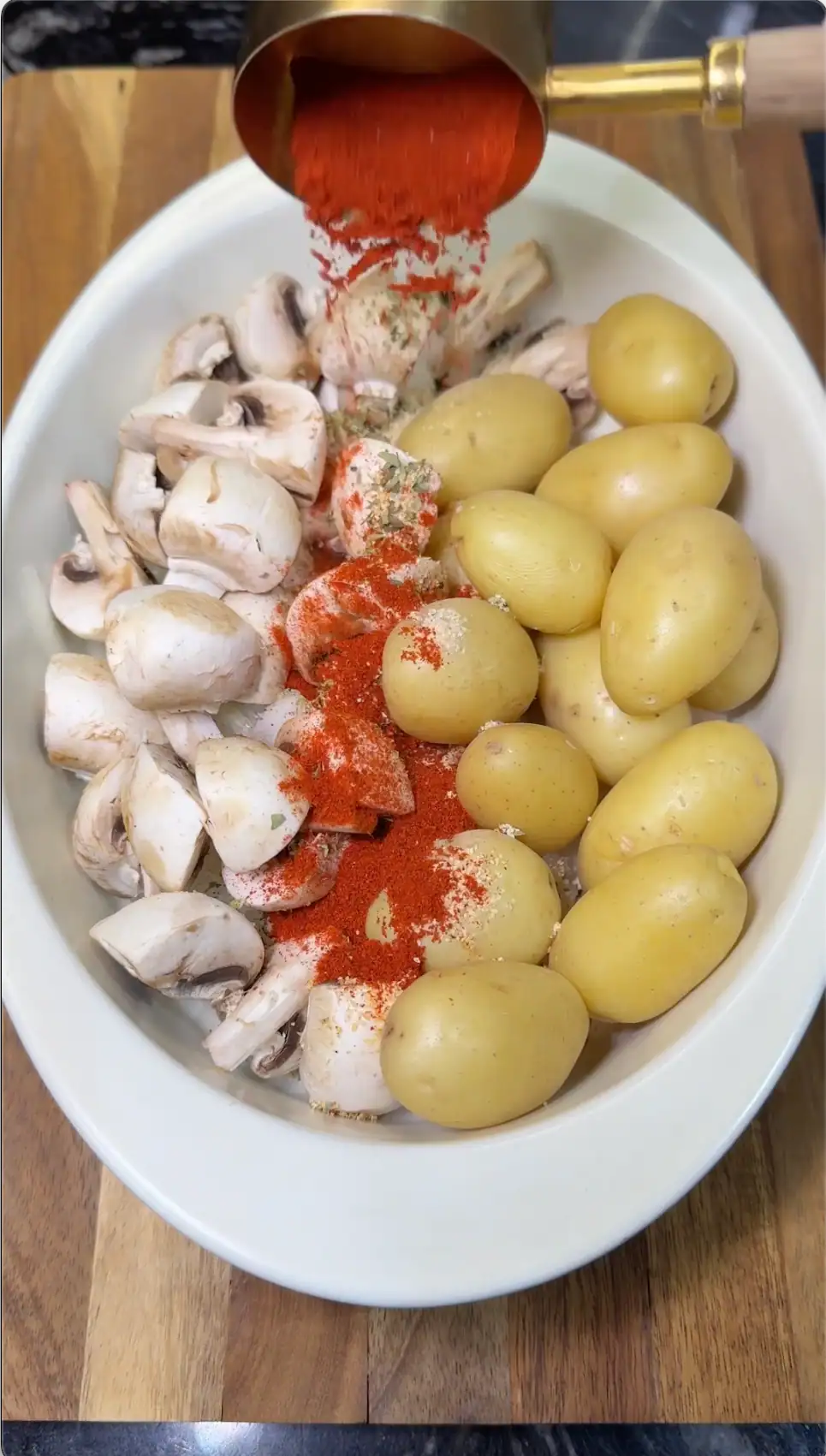 Cozy Roasted Young Potatoes with Mushrooms