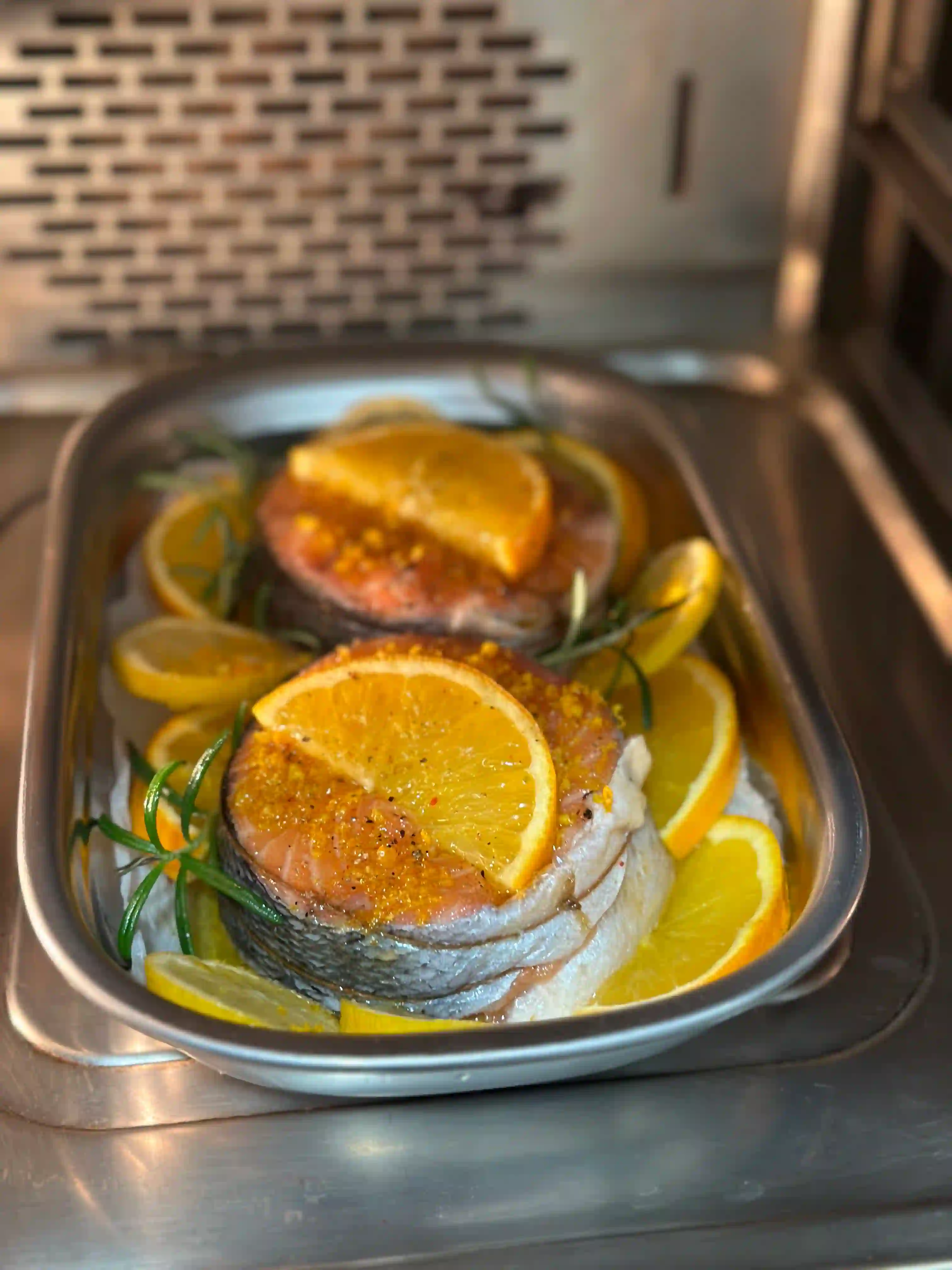 Juicy Orange-Infused Baked Salmon with Tartar Sauce