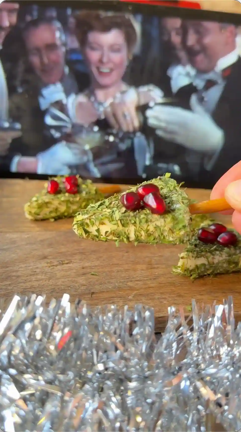 Christmas Cheese Trees with Honey & Pomegranate